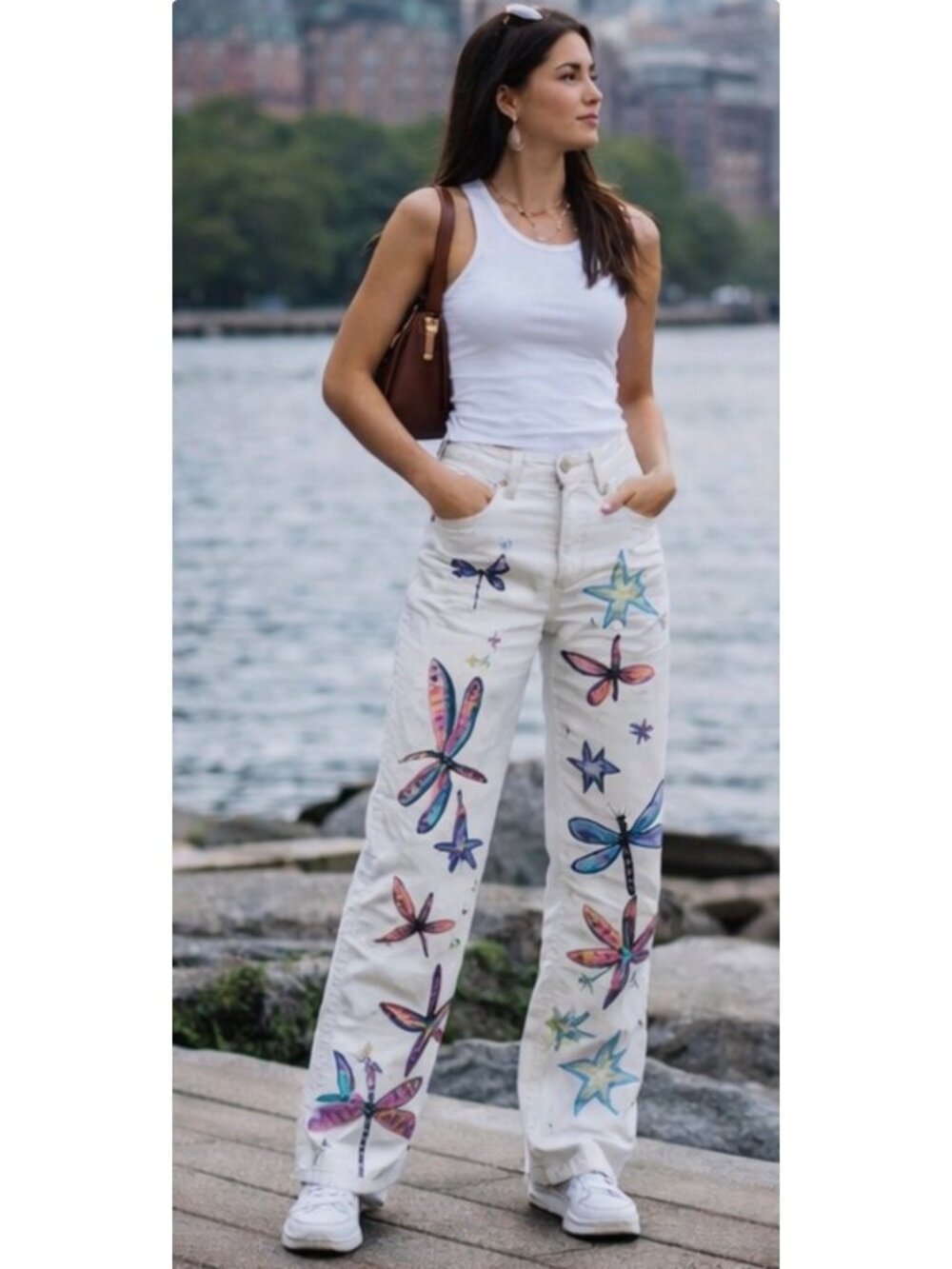 Free People We The Free Tennessee Low Rise Illusions Jeans Dragonfly Size 25 New - Picture 10 of 16